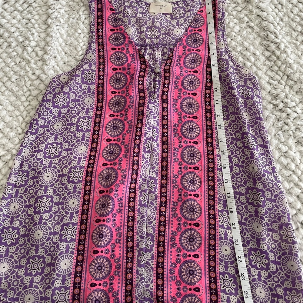 Everly Purple and Pink Printed Sleeveless Camisole/tank top/blouse
